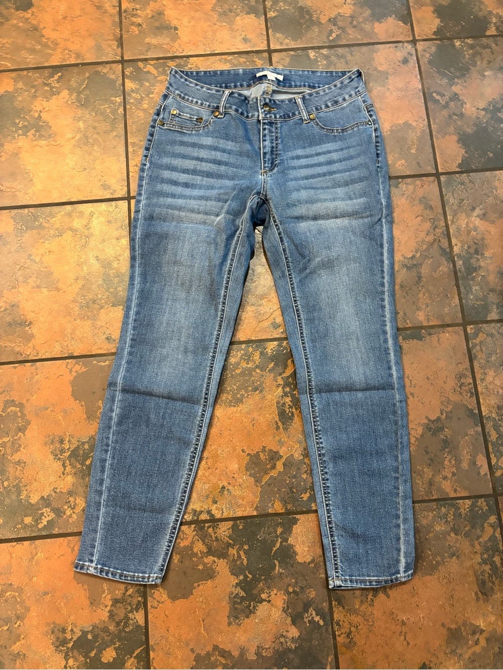 Woman Within Classic Skinny Jeans in Medium Blue